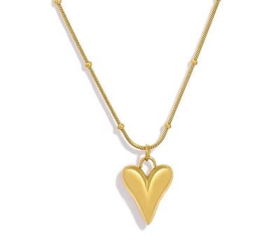 Ketting Hartje Meisje Goudkleurig- Tiener Ketting Hartje- Ketting met Hart- Meisjesketting met Hartje- Stainless Steel- LiLaLove- Kind- Cadeau Meisje
