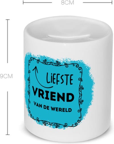 Akyol - liefste vriend van de wereld Spaarpot - Vriend/vriendin - de liefste vriend - valentijnsdag - verjaardag - cadeautje voor vriendje - kado - geschenk - 350 ML inhoud