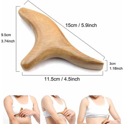 Tcare Houten Buikmassager Multifunctionele Fitness Roller Stick voor Spierontspanning Anti Cellulitis Lichaam Taille Massage beige