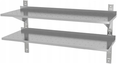 Dubbele Wandplank RVS Polgast POL-384 - Verstelbaar