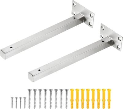 Zwevende plankhouders - Onzichtbare steunen - Wandmontage planken - Roestvrij staal - 25 cm - Zilver