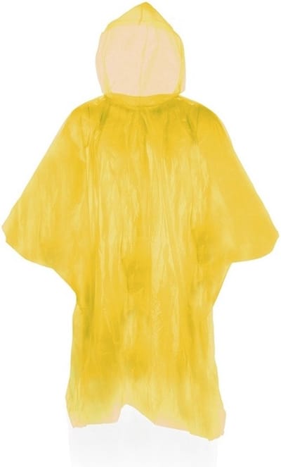 New Age Devi - 3x wegwerp regen-poncho geel - poncho