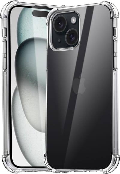 Hoesje geschikt voor iPhone 15 - Back Cover Case ShockGuard Transparant