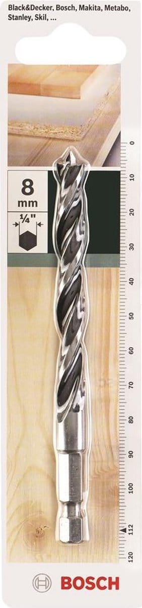 Bosch 2609255151 HSS Houtspiraalboor - 1/4" zeskantopname - 8 x 76 x 112mm