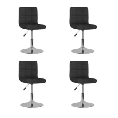 vidaXL - Eetkamerstoelen - 4 - st - draaibaar - stof - zwart