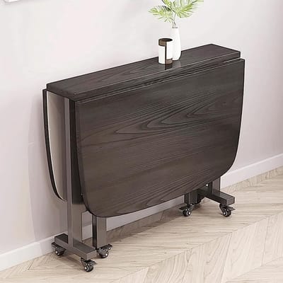 Opvouwbare Eettafel - Houten Klaptafel - Ruimtebesparend Wonen - Drie vouwmethoden - 100x60cm - Zwart