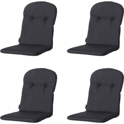 Madison - Kuipstoelkussen Hoge Rug Basic black - Ca. 96x45 cm - Set van 4