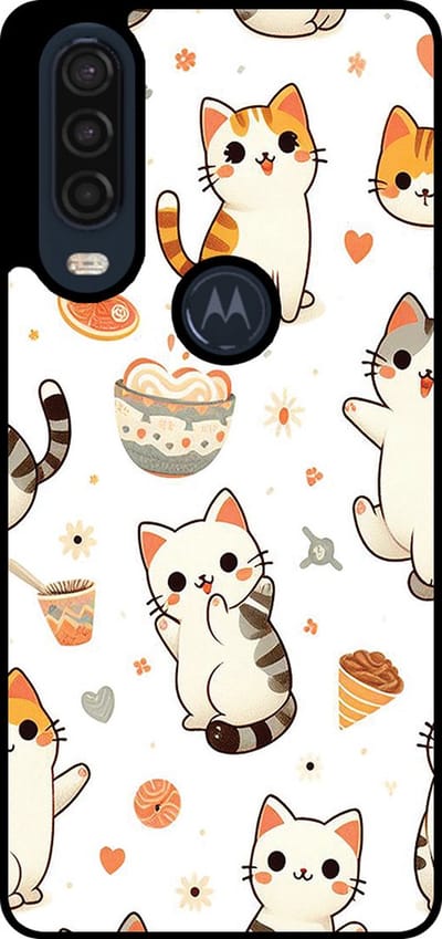 Smartphonica Telefoonhoesje Geschikt voor Motorola One Action met katten opdruk - TPU backcover case cat design geschikt voor Motorola One Action