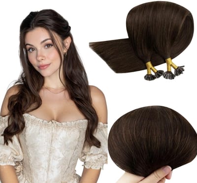 Dailygoods- Haar Extensions U Tip - Echt Haar - Donkerbruin - 20 Inch - 50 Gram - Hoogwaardige Kwaliteit - Haarextensies