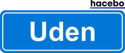 Hacebo - Plaatsnaam Sticker - 29x10 CM - Uden sticker - Verkeersborden sticker - grappige cadeaus - Uden