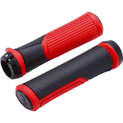 BBB Cycling Ergonomische Handvatten Fiets Cobra - Ergonomische Fiets Handvatten Met Maximaal Comfort - Lengte 142 mm - Zwart/Rood - BHG-96