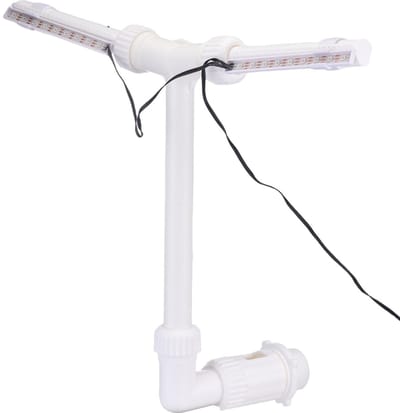 Dailygoods- Zwembadfontein Zonne-aangedreven - Dubbele Spray - Verstelbare Zwembadsproeier - 18 LED Lichten - 10 Modi - 28x5cm Formaat