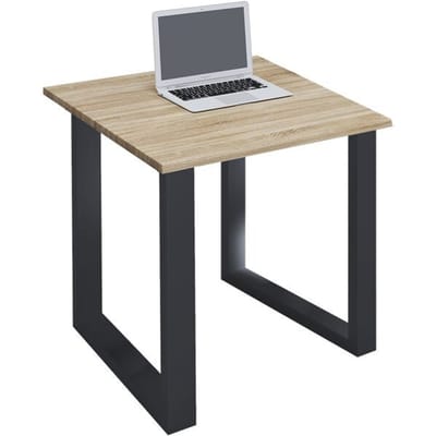 Houten bureau Computerbureau Werkbureau Kantoormeubilair Lona U Aluminium Zilver