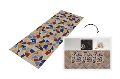 Keukenloper - Loper keuken - Middellandse Zee - Patronen - Mozaiek - 150x50 cm - Keukenloper vinyl