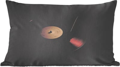 Sierkussens - Kussentjes Woonkamer - 60x40 cm - Vinylplaat - Rood - Platenspeler - Naald