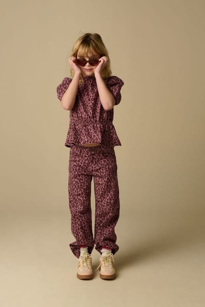 Sissy-Boy - Roze straight leg jeans met leopard print