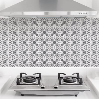 Zelfklevende tegelmuurstickers voor keuken en badkamer - 9 cementtegelstickers, Azulejos Spectra - 9 stickers, 10x10cm
