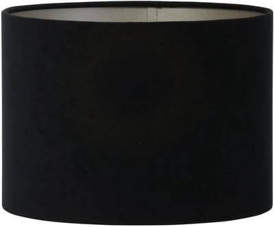 Light & Living Cilinder Lampenkap Velours - Zwart - Ø35x25cm - voor Tafellampen, Staande lamp, Hanglampen