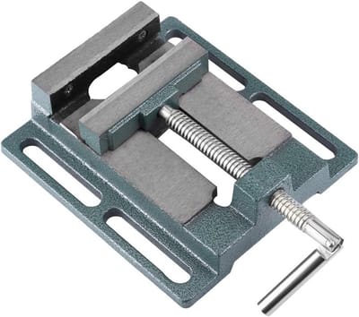 Screw stick voor boormachine met kolom, bank, klemmen en parallelle opening, 110 mm tafel en 20 mm bekbreedte voor precisiewerk en stabiliteit