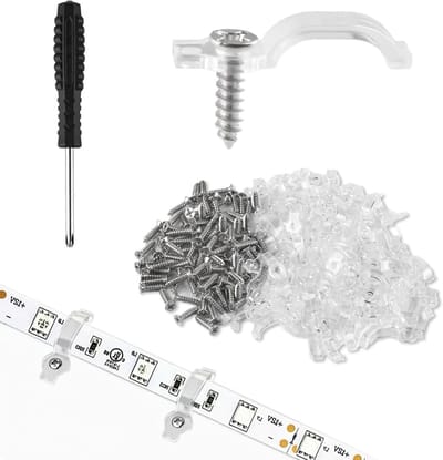 100 Stuks LED Strip Accessoires voor Bevestiging, Lichtstrip Klemmen en Clips voor 10mm Verlichting, Ideaal voor Kerstdecoratie en Thuisgebruik