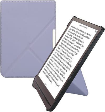 kwmobile e-reader hoesje geschikt voor Pocketbook InkPad 3 / 3 Pro / Color / Vivlio InkPad 3 hoes - Ereader flip case met standaard - E reader cover van kunstleer - In lavendel