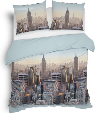 Heckett & Lane Hayden Dekbedovertrek - Flanel - Lits-jumeaux - 240x200/220 cm - Airy Blue