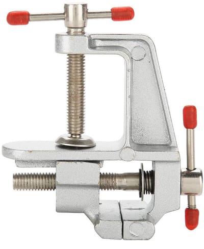 Dailygoods- Tafelklem Aluminium - Mini Bankschroef - Draagbaar Gereedschap - Geschikt voor Werkbank - Bekopening 35 mm - Gewicht 153 g