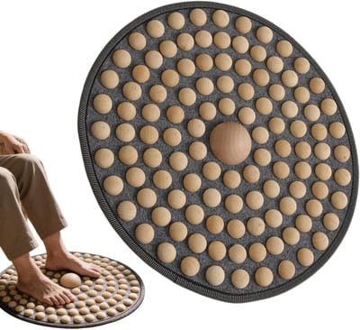 Houten Voetmassagemat - Ontspanningstool - Voetdruk Verlichten - Opvouwbaar Ontwerp - 40 cm - Natuurlijk Hout