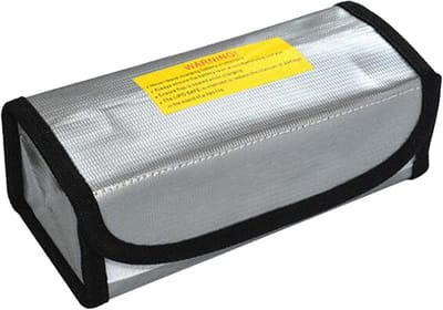 Batterij Veiligheidstas - Batterij Opbergtas - Batterijen Opslaan - Waterdicht en Vuurwerend - 185x75x60mm - Zilver