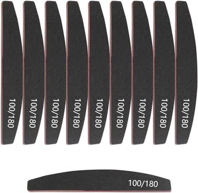 Nagelvijlen - Nagelvijl Set - Nagels Vormgeven - Dubbelzijdig 100/180 - 10 Stuks - Grijs