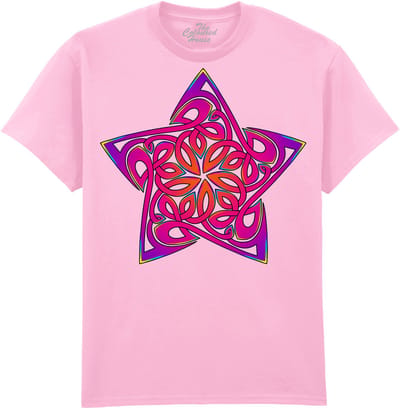 Keltische Knoop Celtic Knot Five Star Purple The Coloured House T-shirt M