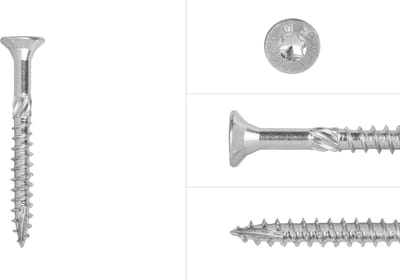 Wovar Spaanplaatschroeven Verzinkt 6 x 60 mm Torx 30 Deeldraad | Doos 100 Stuks