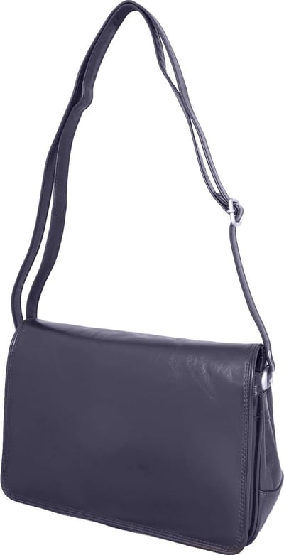 Leather Design Schoudertas met Overslag Donker Blauw