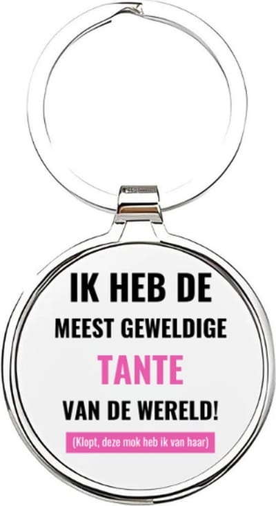 Akyol - ik heb de meest geweldige tante van de wereld Sleutelhanger - Tante - de leukste tante - tante sleutelhanger - sleutelhanger - sleutelhanger voor tantes - familie sleutelhanger - verjaardagscadeautje - cadeau voor de liefste tante- 4 x 7,5 CM