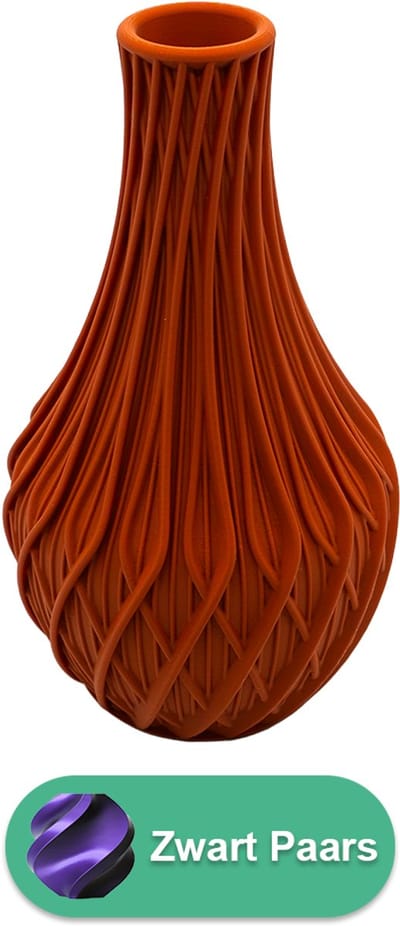 Miroa design vaas – Decoratieve vaas - Zwart / Paars - 3d geprinte vaas – geschikt voor droogbloemen - 20CM