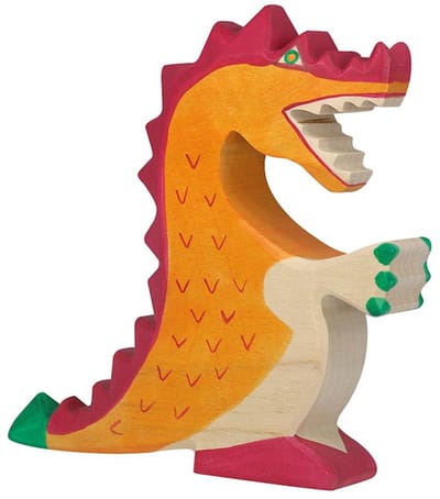 HOLZTIGER Sprookjes En Ridders - Draak Rood - 17X3X16Cm - Houten Figuur - Handgemaakt