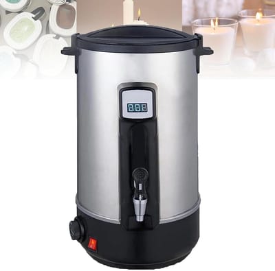 Wax Smelter - Kaarsen Wax Pot - Kaarsen Maken - Grote Capaciteit - 8L tot 45L - Zilver