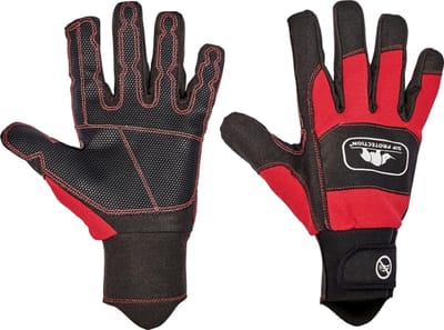 SIP Protection 2XD2 Kettingzaaghandschoenen, EN ISO 11393 klasse 1 design A linkerhand, EN 388:2016 3 1 3 1 - Rood/Zwart - 8
