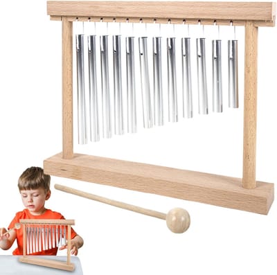 Klokkenspel Instrument - Klankstaven Muziek - Samen Spelen - Interactieve Leerervaring - 25 x 19 x 4 cm - Houtkleur