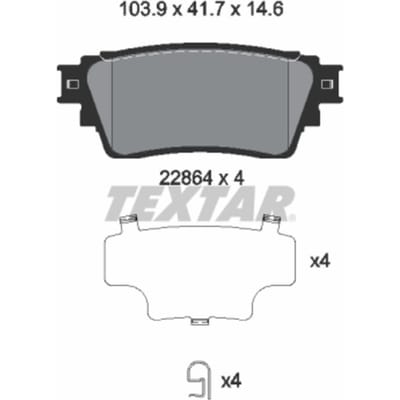 Remblokset TEXTAR 2286401, achter
