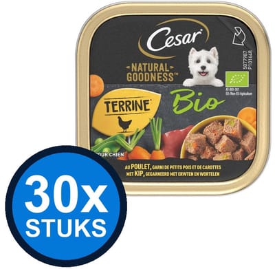 30x Cesar - Natural Goodness Paté Kip Bio - Hondenvoer Natvoer - 100g