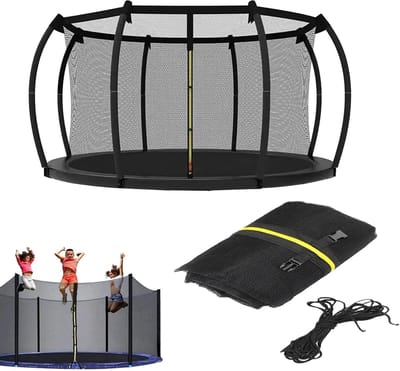 Trampoline Veiligheidsnet - Springnet Omheining - Veilig Buiten Spelen - Weerbestendig Materiaal - 30x27x10cm - Meerkleurig