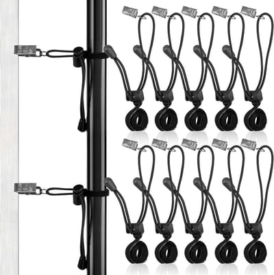 Dailygoods- Achtergrondklemmen 12 Stuks - Achtergrondclips - Zwart - Intrekbaar - Duurzaam - Lichtgewicht Materiaal: Spandex/Nylon/Kunststof
