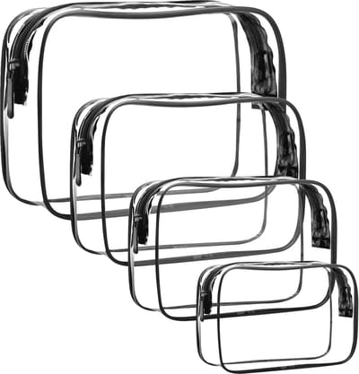 4-in-1 Transparante Make-uptassen - Waterdichte Toilettas voor Cosmetica - Organizer voor Make-up - Ruime Capaciteit