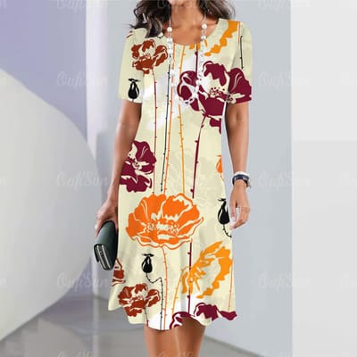 Zomerse Bloemen 3D Print Damesjurken Vrouwelijke Lange Jurken Elegante Jurk Plus Size Dameskleding 6XL gray
