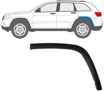Zijlijst sierlijst achterspatbord voor Jeep Grand Cherokee 2010-2021 / Links