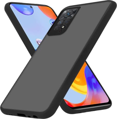 Cadorabo Hoesje geschikt voor Xiaomi RedMi NOTE 11 PRO 4G / 5G in MATT ZWART - Hybride beschermhoes met TPU siliconen Case Cover binnenkant en matte plastic achterkant