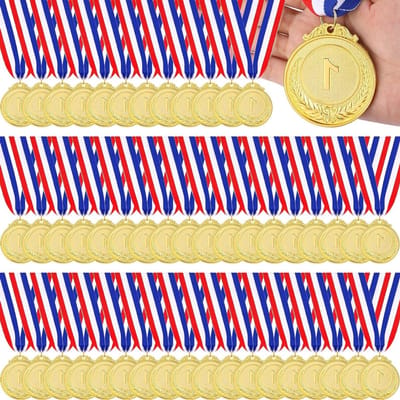 Gouden Medailles - Prijzen Medailles Winnaar - Wedstrijden Prijzen Uitdelen - Gegraveerd Nummer 1 - 5 cm Diameter - Goud