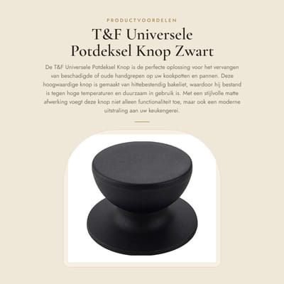 Dailygoods- Dekselknop Universeel - Vervangknop voor Potdeksels - Hittebestendig Bakeliet - Antislip Handgreep - Roestvrij Stalen Schroeven - Geschikt voor Kookgerei - Dekselknopje