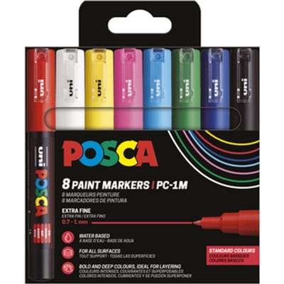 Posca stiften set - Markers op waterbasis voor elk oppervlak - 0.7 mm